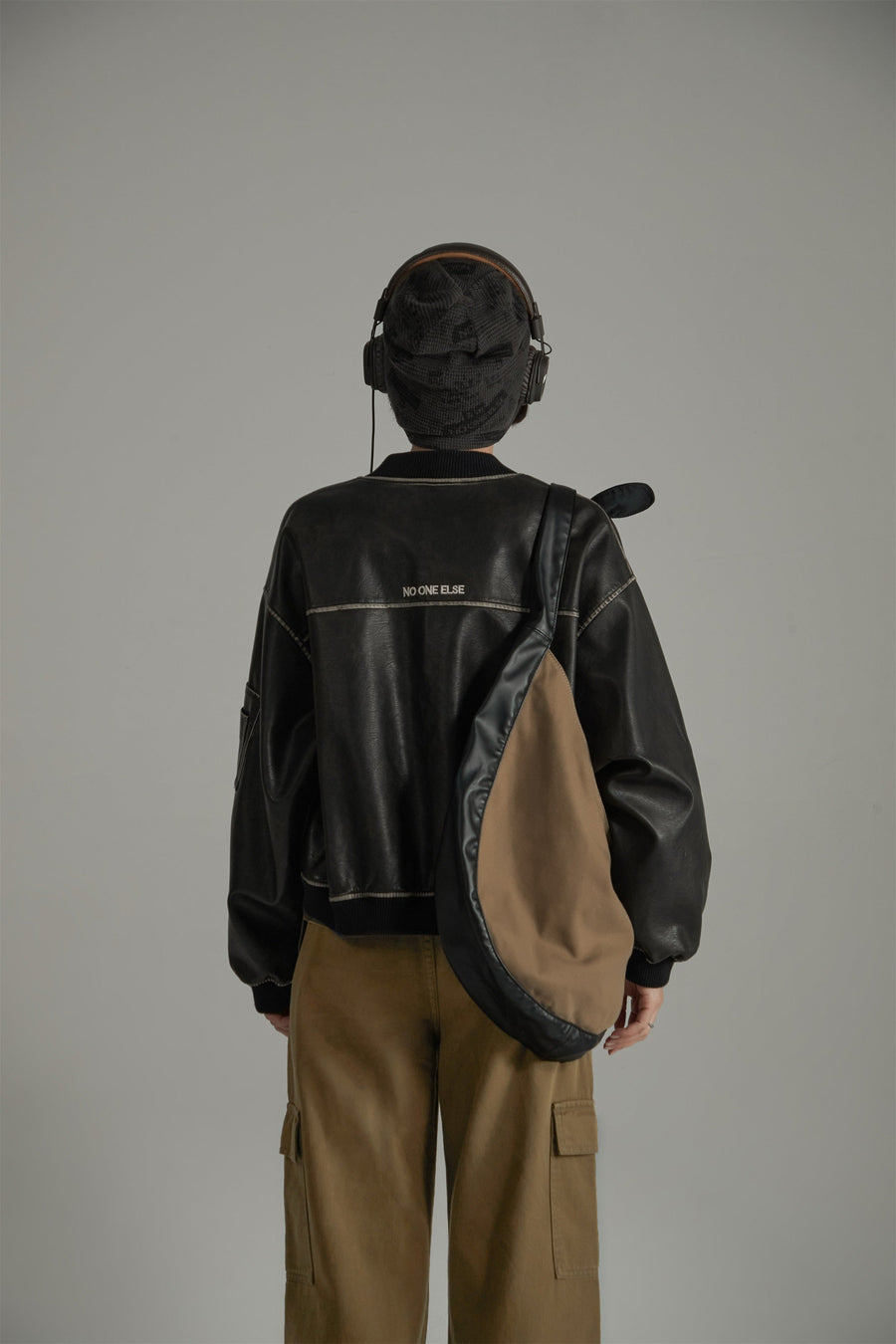CHUU Lined Leather Boxy Jacket