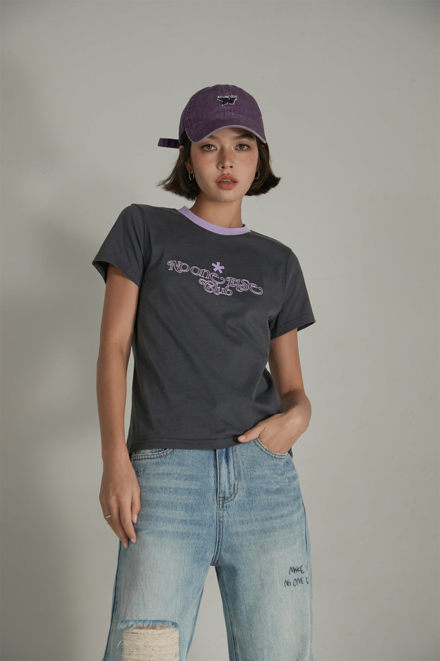 Colorblocked Embroidered Noe Club Short Sleeve T-Shirt