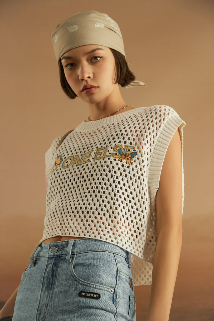Butterfly Embroidered Loose Fit Knit Top