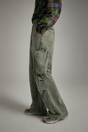 Pocket Wide Casual Pants