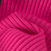 Polo Neck Slit Cropped Knit Top