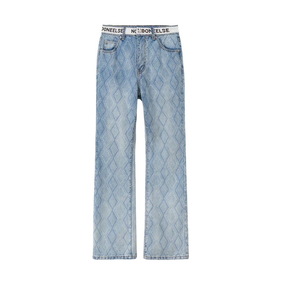 CHUU Argyle Bootcut Denim Jeans