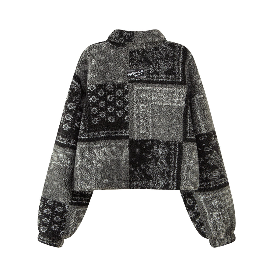 Half Zip-Up Loose Fit Fleece Sweater