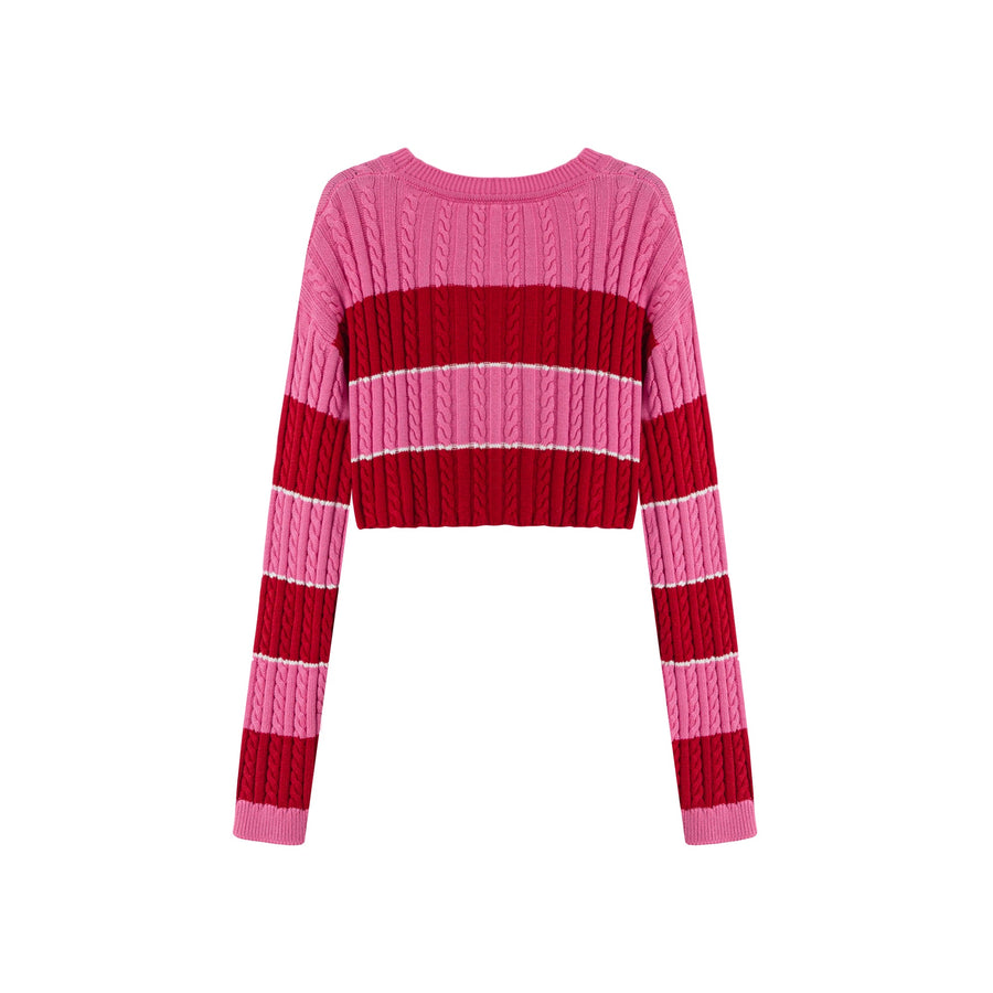 Love Again Stripe Crop Knit Sweater