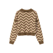 Zig Zag Colored Stripe Knit Sweater