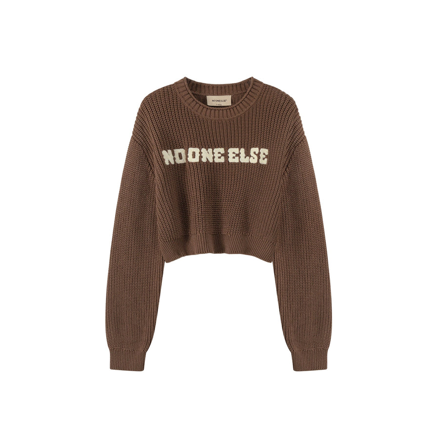 Round Loose Fit Cropped Knit Sweater