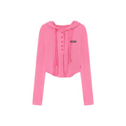 Kick It Colored Cropped Hooded Top
