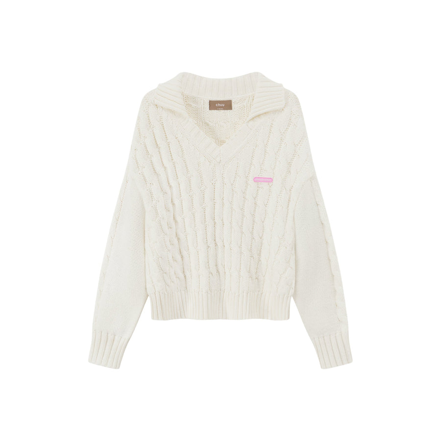 Wasnt Ready V-Neck Loose Fit Knit Sweater